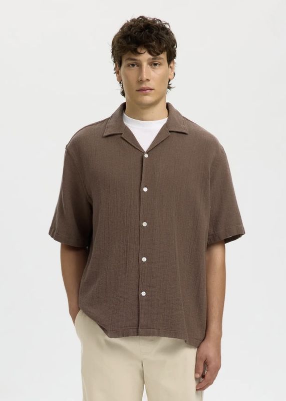 Selected Homme Rex Carl Shirt Chocolate Chip 