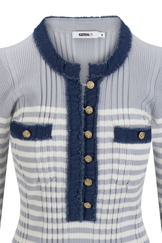 Katrin Uri LA Striped Pullover  Light Blue Stripe