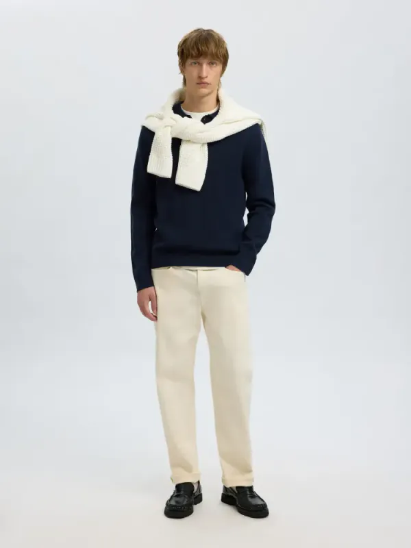 Selected Homme Dane Structure Polo Neck Sky Captain