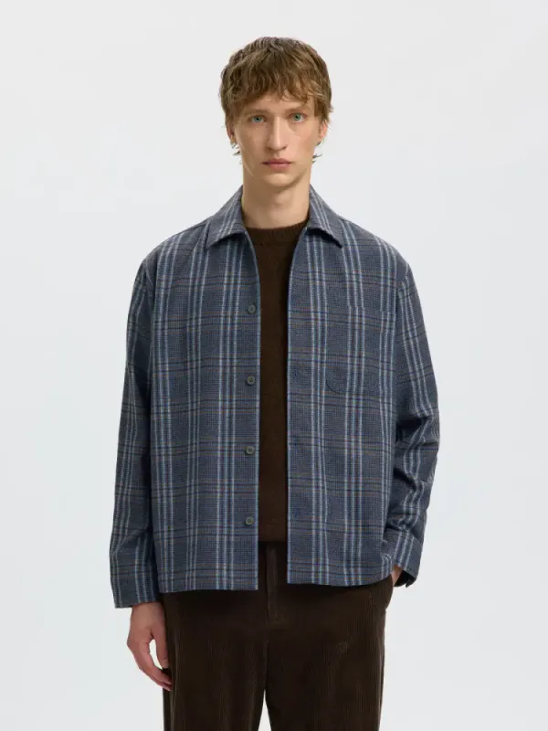 Selected Homme Vend Check Wool Blend Light Wild Wind Check 