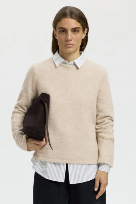 Hovedbilde Selected Women Lulu New Knit Birch Melange