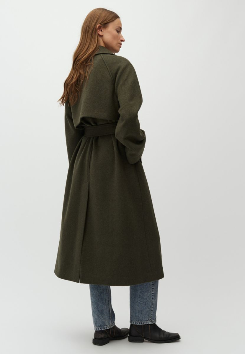 MbyM Odonna Coat Dusty Olive Melang Kåpe