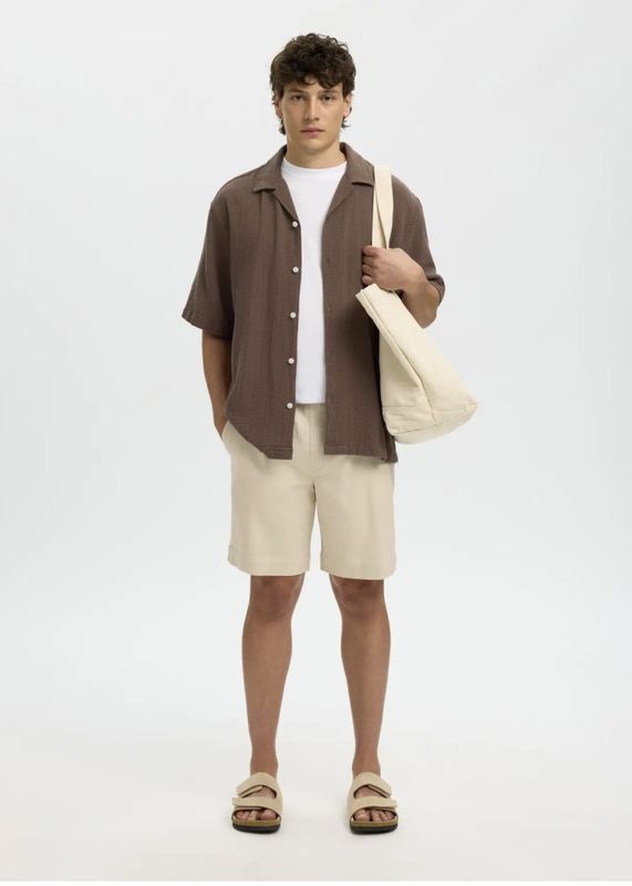 Selected Homme Rex Carl Shirt Chocolate Chip 