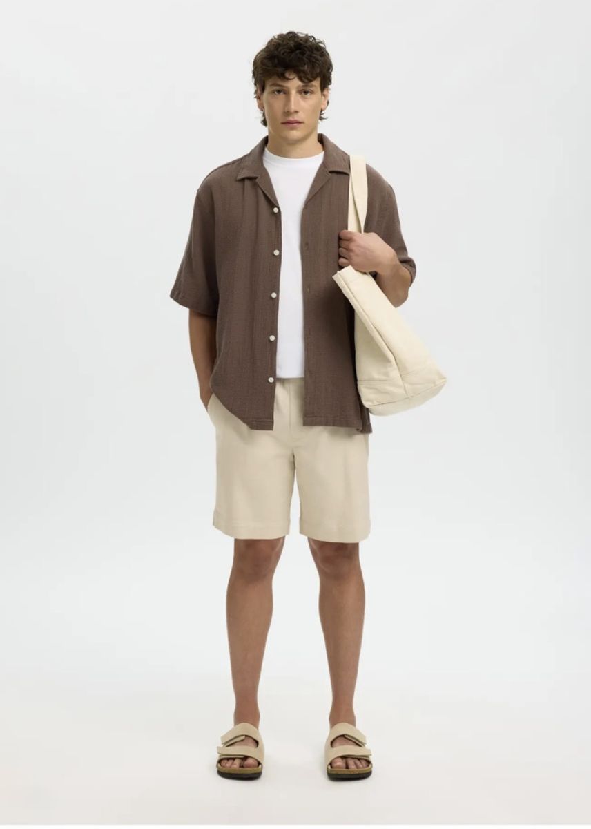 Selected Homme Rex Carl Shirt Chocolate Chip 