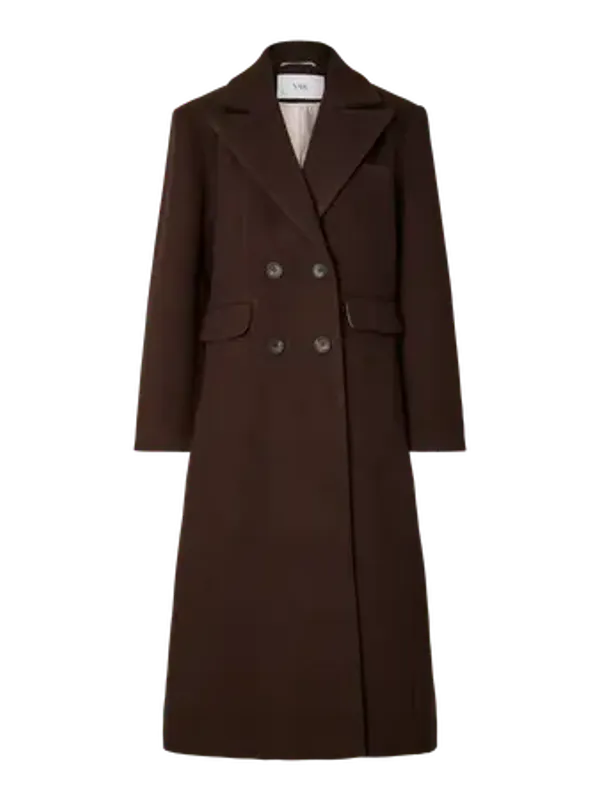 YAS Royla Long Coat Wool Blend Coffee Bean
