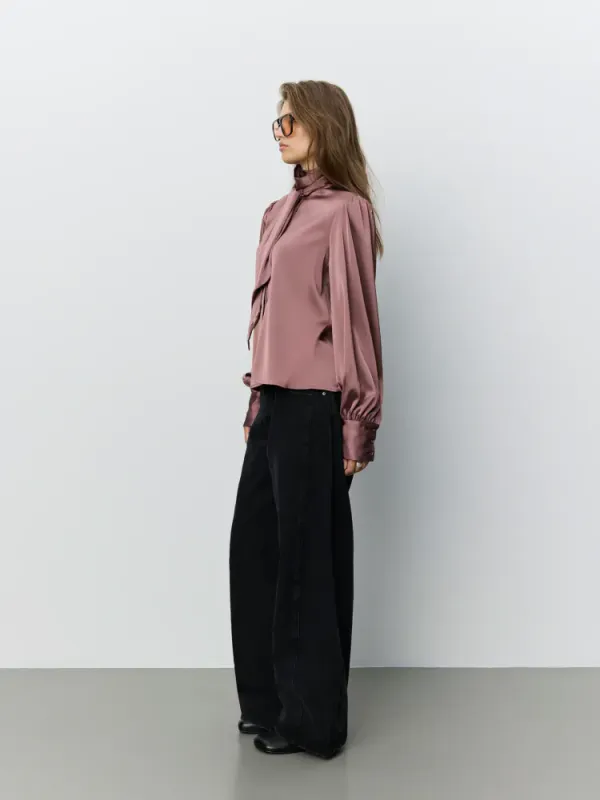 Sofie Schnoor Satin Shirt Dark Plum