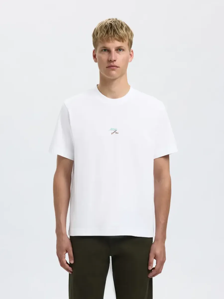 Selected Homme Pete License O-Neck Tee Print News