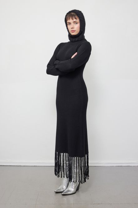 Hovedbilde ILAG Rose fringe longsleeve dress Black