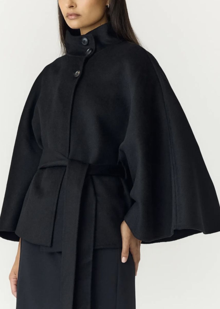 YAS ALMIO HANDMADE WOOL BLEND JACKET BLACK