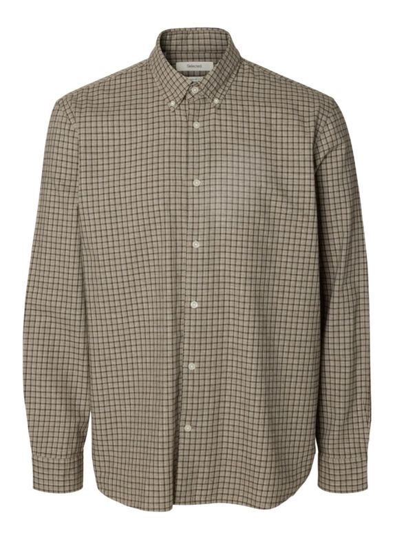 Selected Homme Cole Jay Melange Shirt Chocolate Chip Multi 