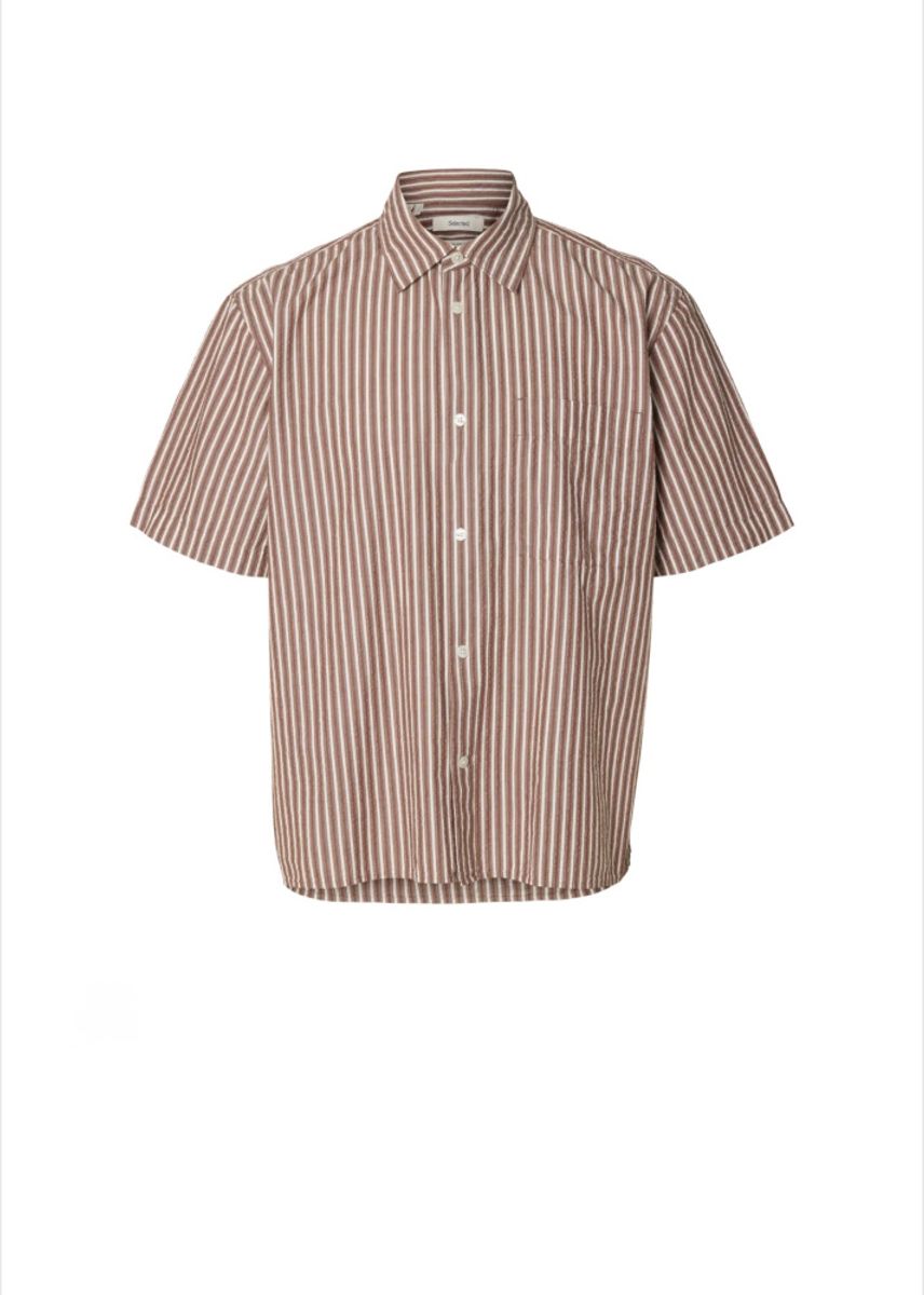 Selected Homme  Stuart Shirt Cherry Mahogany White