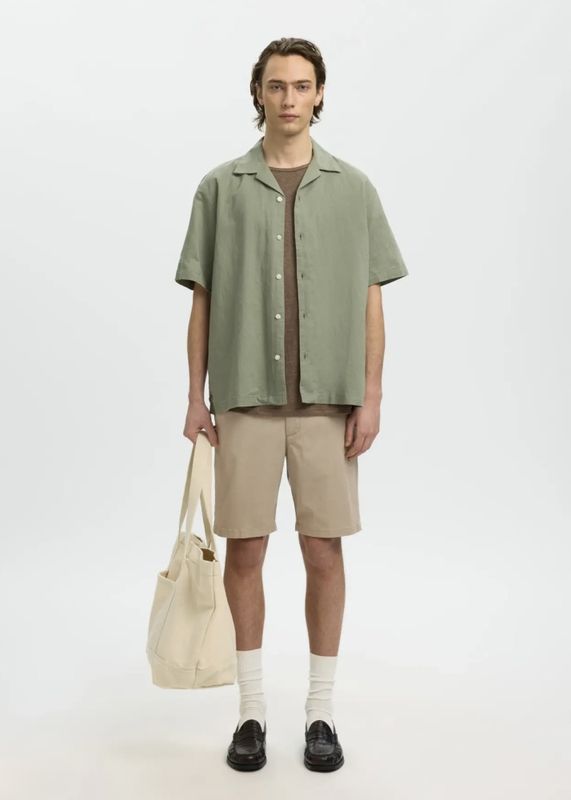 Selected Miles Flex Shorts Greige 