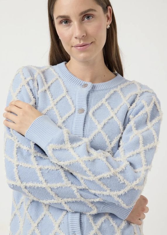 YAS Zigly Knit Cardigan Skyway Birch