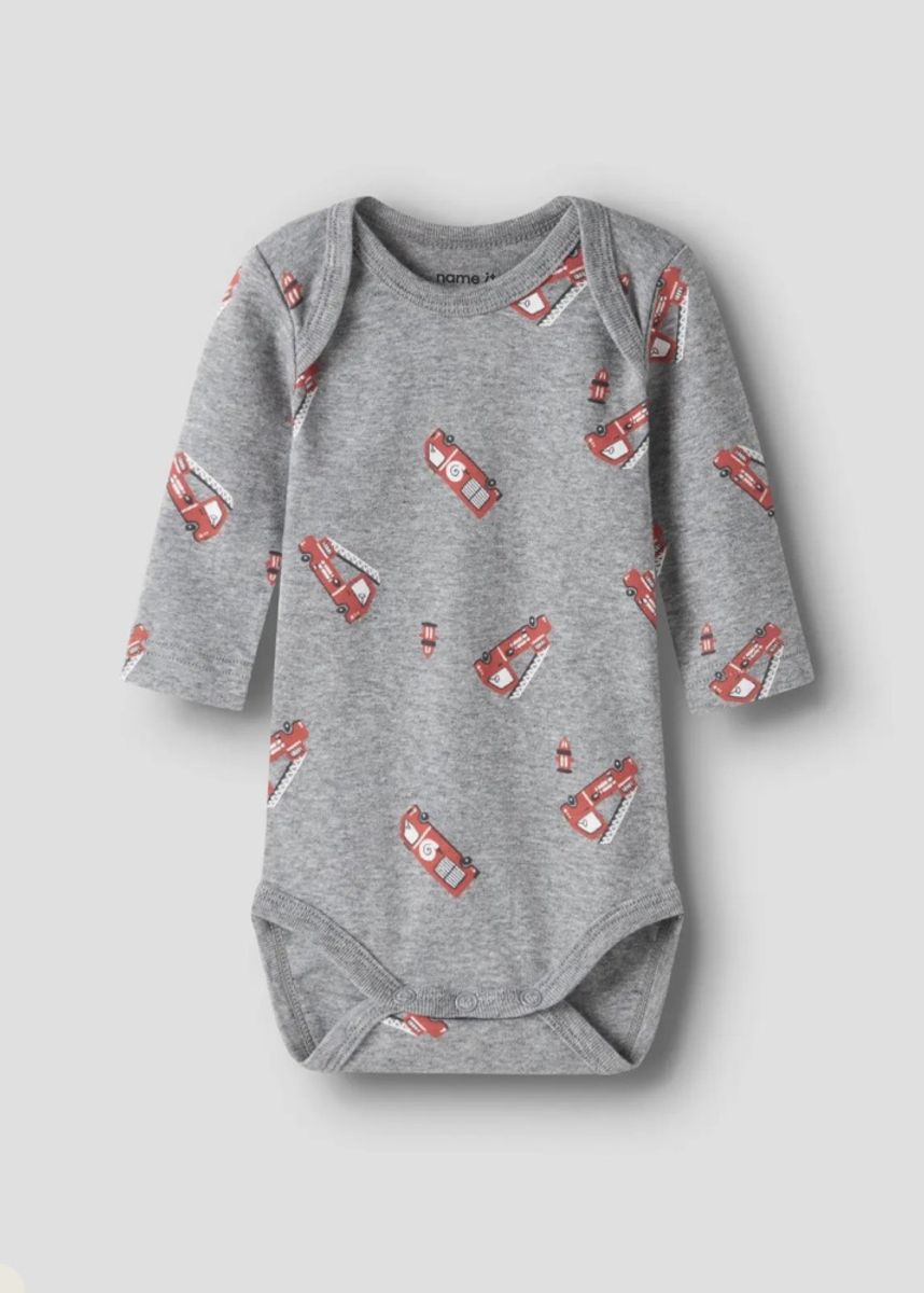 Name It Body Firetruck 3pk. rey Melange w/ Cashmere Blue + Dark Sapphire