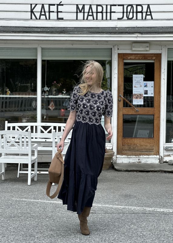 byTiMo Broderie Anglaise Maxi Dress Marine