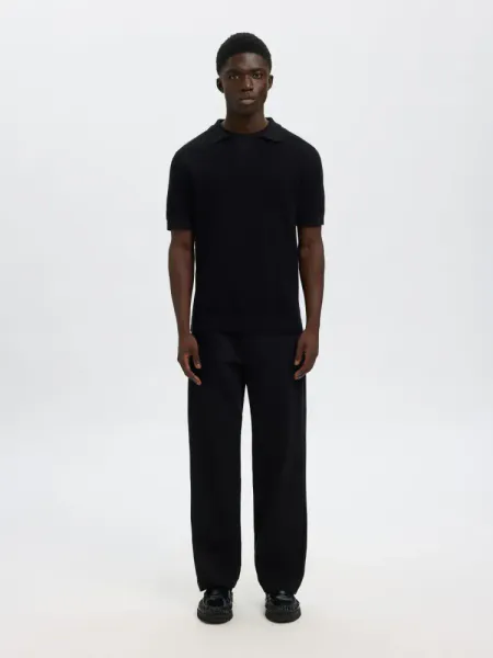 Hovedbilde Selected Homme COLIBRI SS KNIT STRUCTURE OPEN POLO Black 