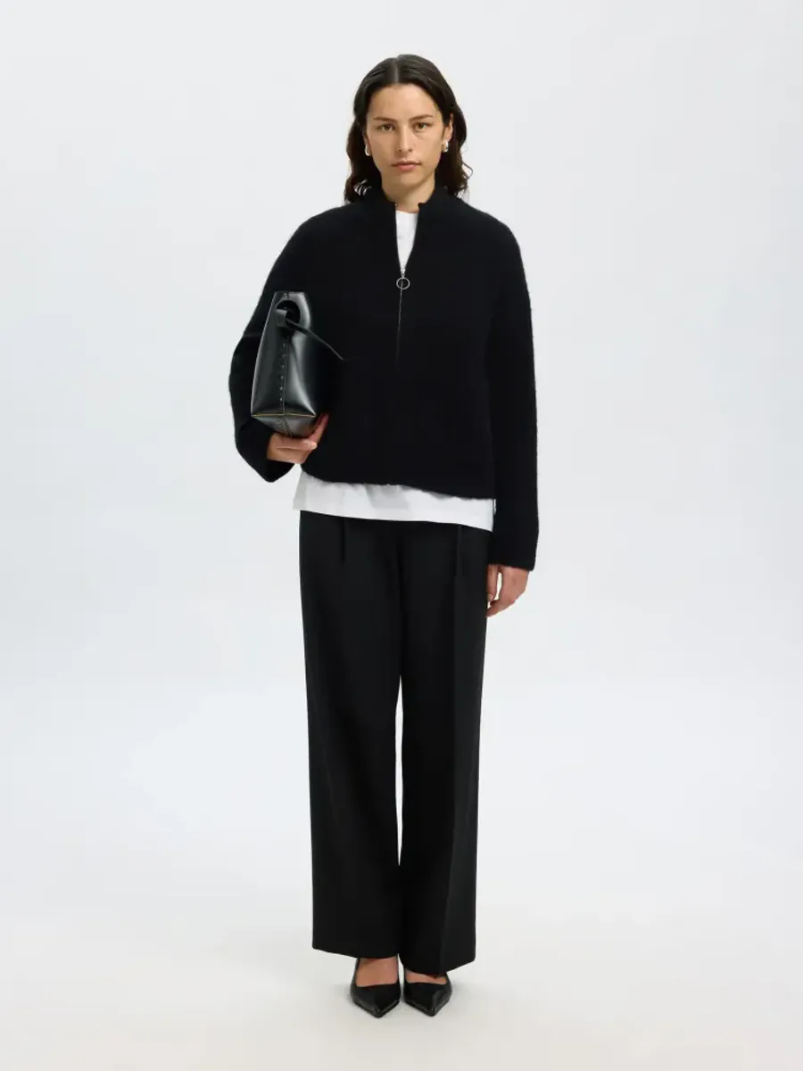 Selected Femme Sia Ras Zipper Black