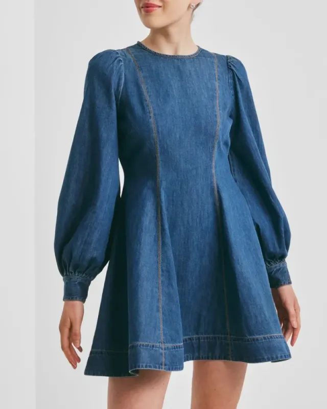 by TiMo Denim Fitted Dress French Blue