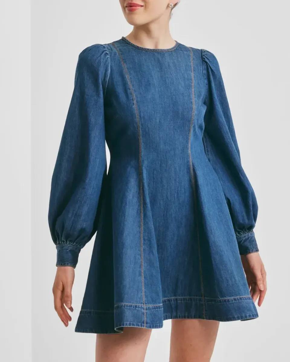 by TiMo Denim Fitted Dress French Blue