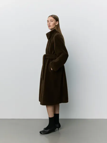 Hovedbilde Sofie Schnoor Margit Wool Fur Coat Dark Brown