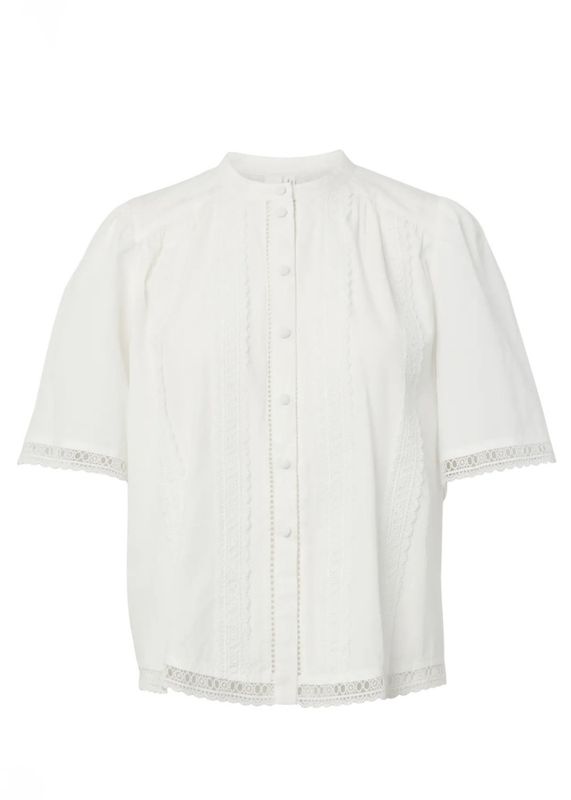 YAS Gunio 2/4 Shirt Star White 100% Organisk Bomull