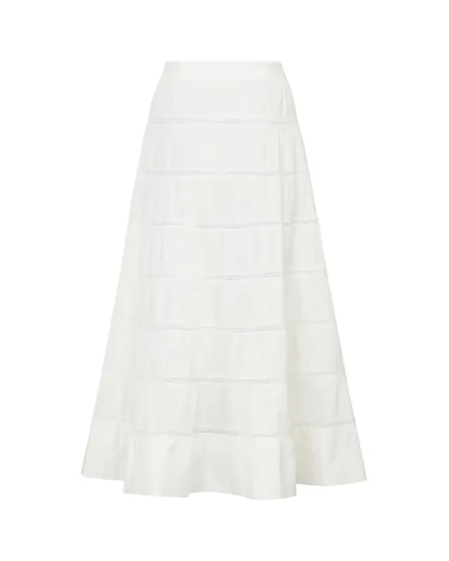 by TiMo Poplin Decorated Skirt White