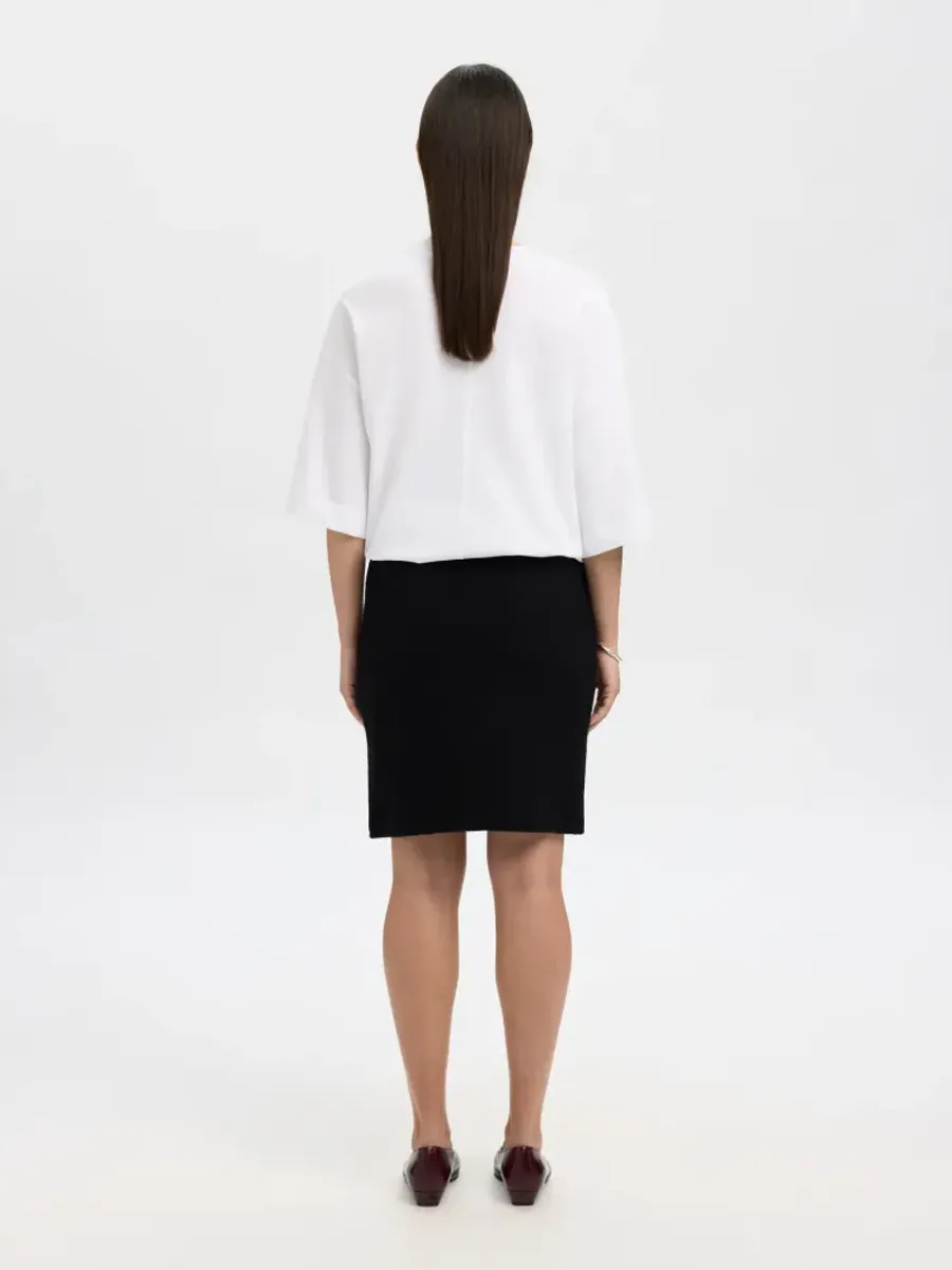 Selected Femme Darla Knit Skirt Black