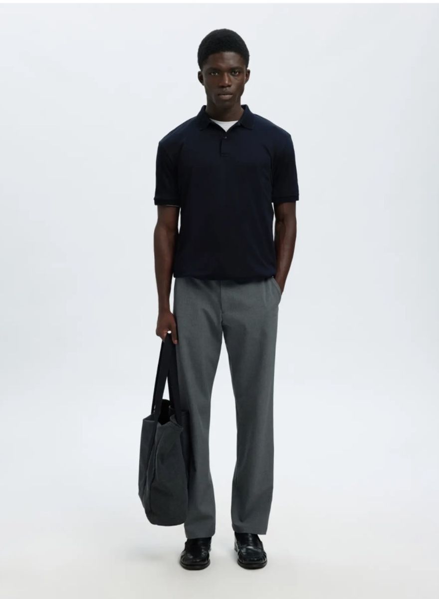 Selected Homme  Fave Button Polo Sky Captain 