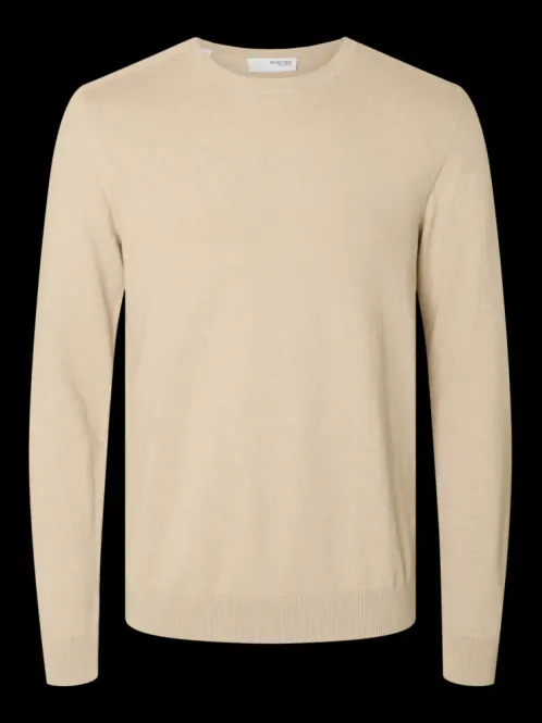 Hovedbilde Selected Berg Crew Neck Oatmeal Bomullsgenser