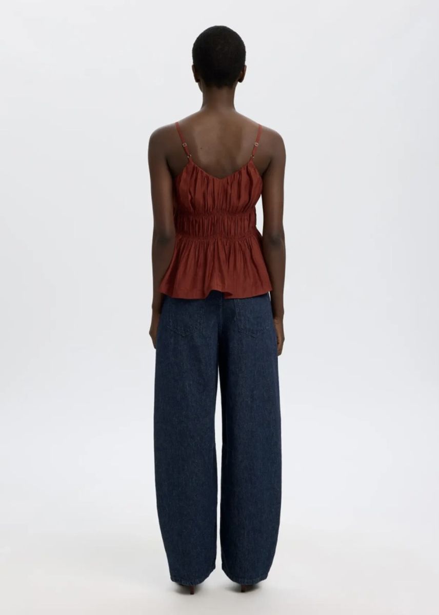 Selected Femme Loose Barrel Hanny Jeans Dark Blue Denim 