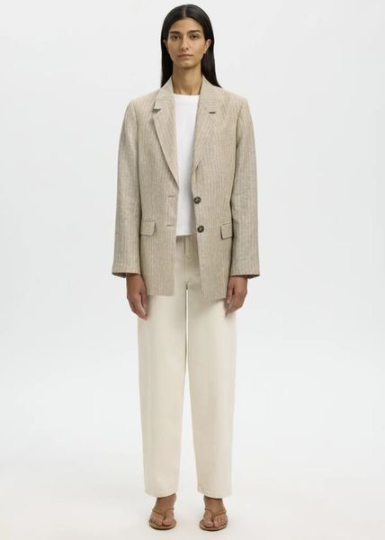 Hovedbilde Selected Femme Relaxed Ida Linen Blazer Pinstripe Weathered ...