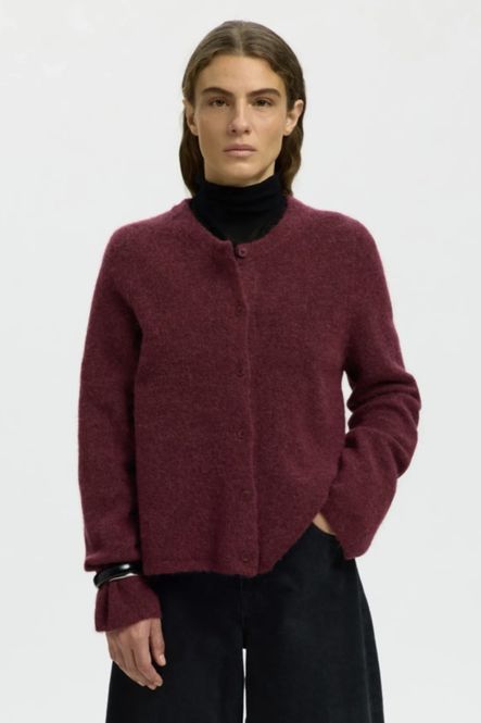 Hovedbilde Selected Femme Lulu New Knit  Cardigan Tawny Port/Melange 