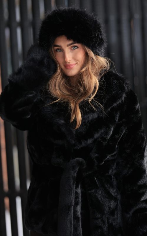 Nectar Luxe Fur Gloves - Black 