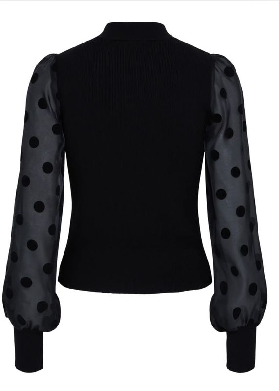 YAS Dotme Pullover Black