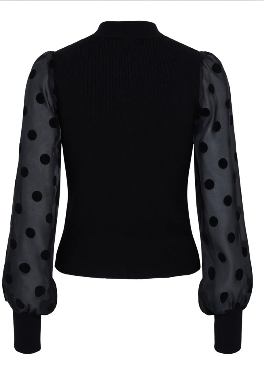 YAS Dotme Pullover Black