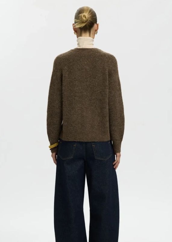 Selected Femme Lulu Knit Cardigan Dachshund Melange