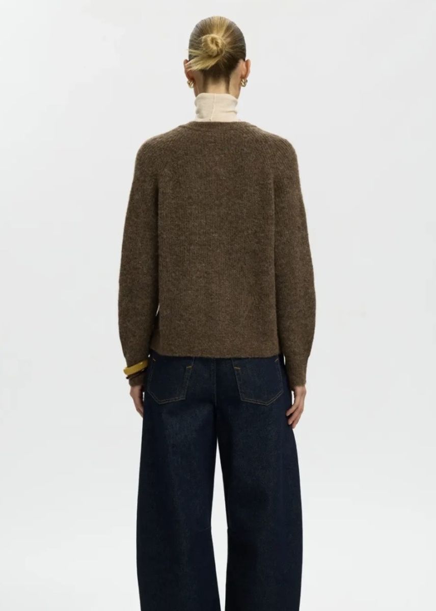Selected Femme Lulu Knit Cardigan Dachshund Melange