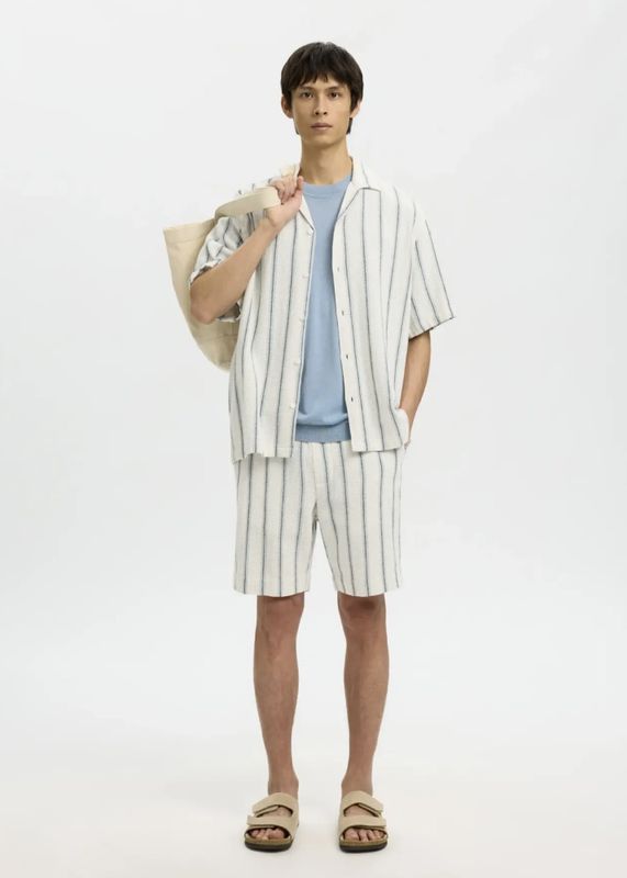Selected Homme RegCal Shirt Resort Egret/Skyway