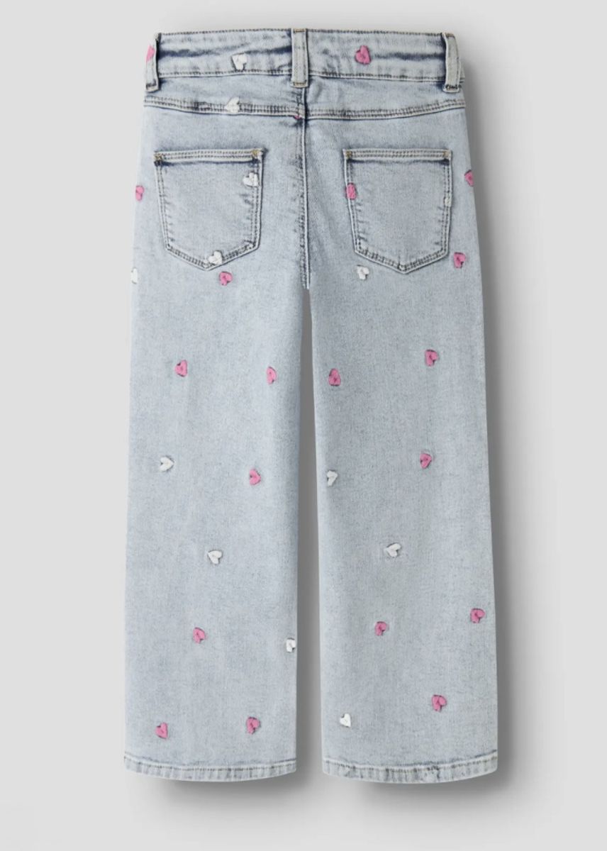 Name It Frose Wide Jeans Light Blue Bleached Denim
