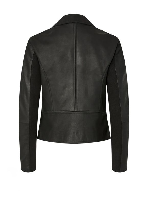 YAS SOPHIE LEATHER JACKET BLACK