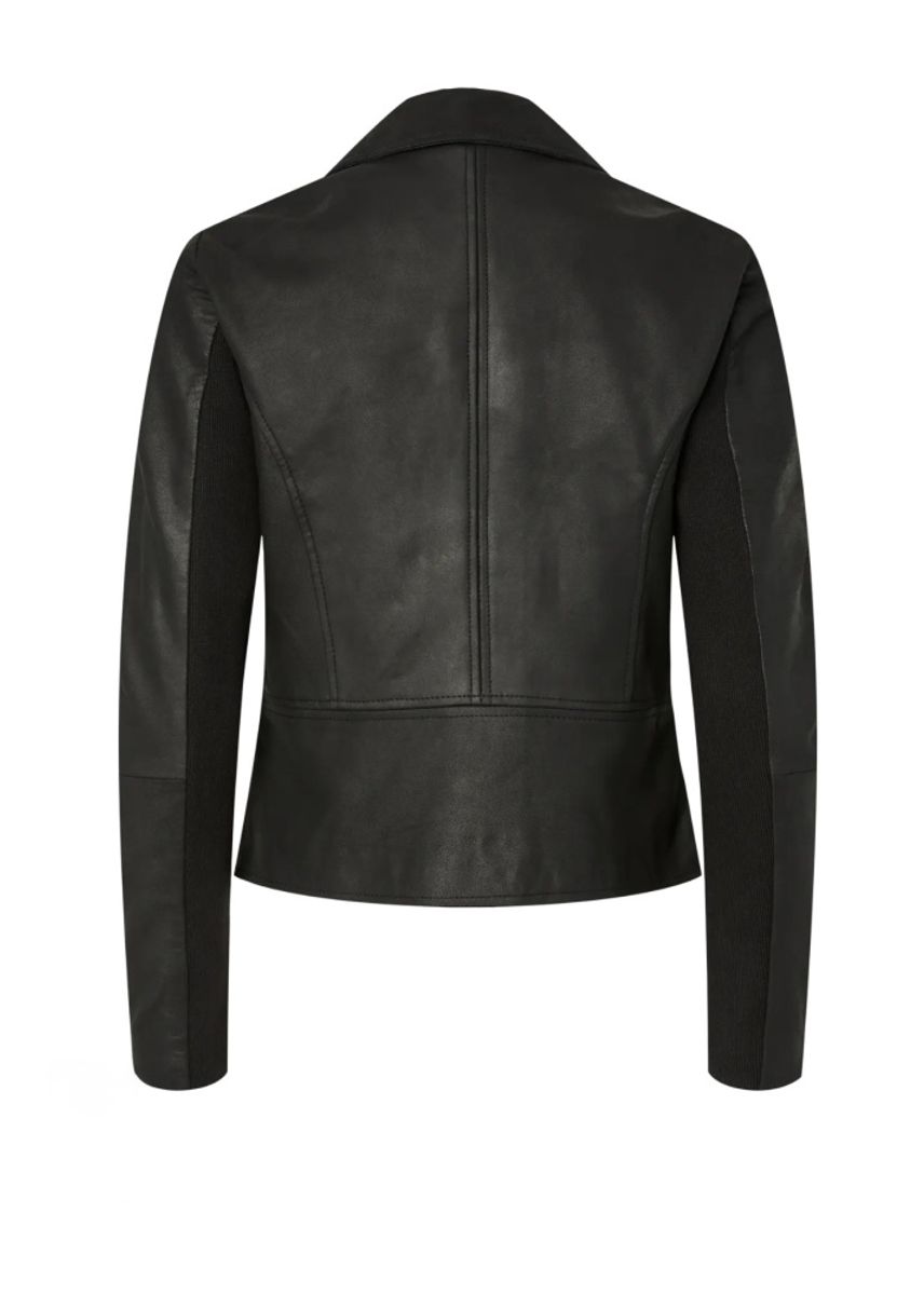 YAS SOPHIE LEATHER JACKET BLACK