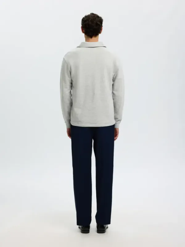 Selected Homme SCOTT LS HALF ZIP SWEAT Light Grey Melange