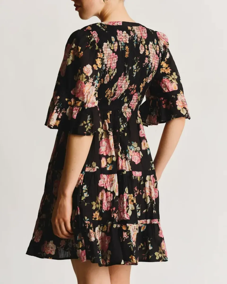 byTiMo Twisted mini Dress Midnight Blossom