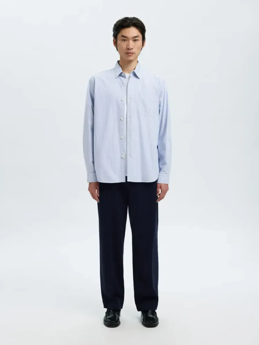 Selected Homme Jim Stripe Shirt White Blue