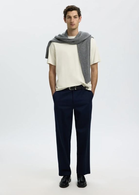 Selected Homme Tai Peach O-Neck Silver Birch