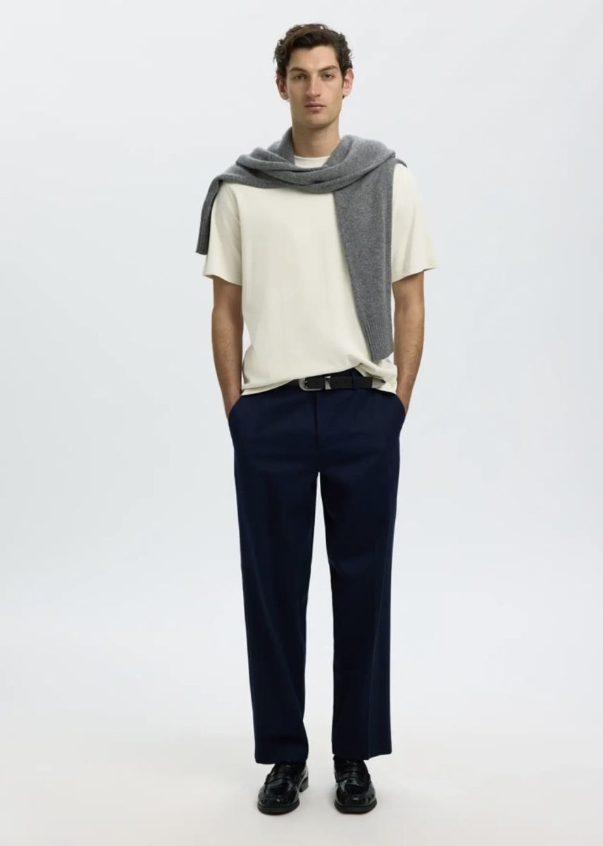 Selected Homme Tai Peach O-Neck Silver Birch