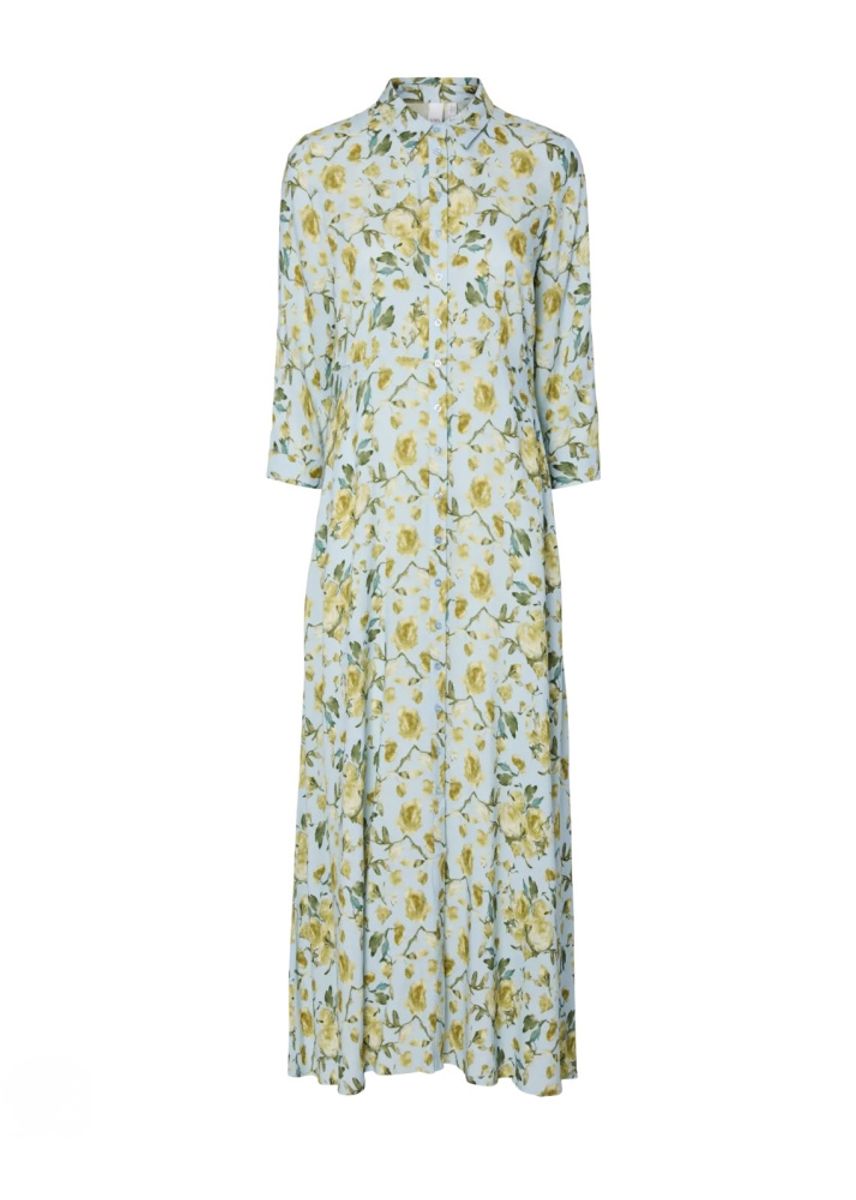 YAS Savanna Long Shirt Dress Skyway Matira