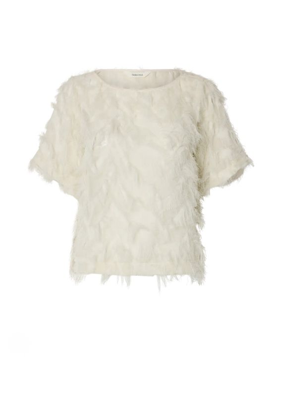 Selected Woman Myline Whiteline Boatneck Top Egret