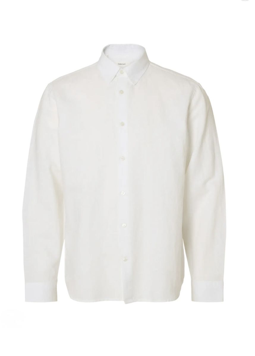 Selected Homme Claus Clay Linenblend Bright White