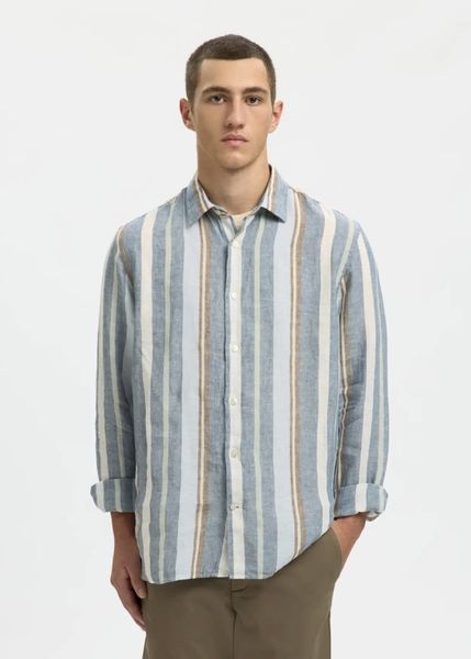 Hovedbilde Selected Man Kylian Shirt Resort Blue Mirage Wide Multi